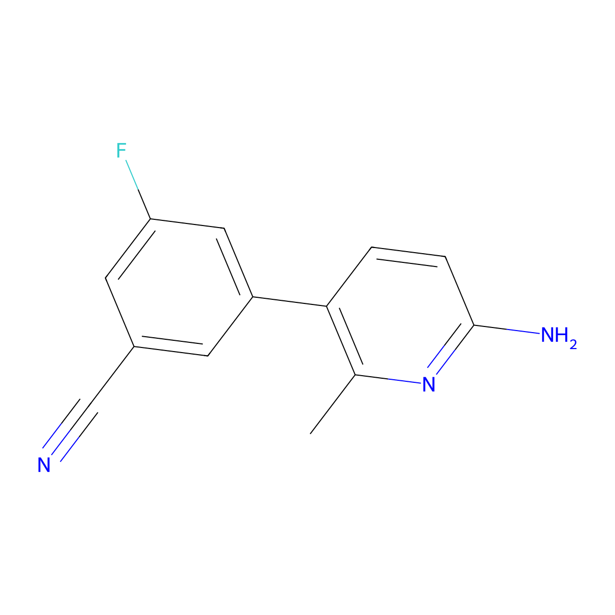 3-(6-Amino-2-methyl-3-pyridinyl)-5-fluorobenzonitrile molecular structure, CAS 1532748-74-5
