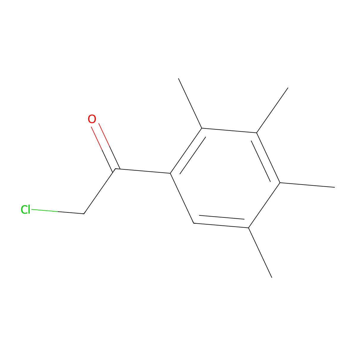 2-Chloro-1-(2,3,4,5-tetramethylphenyl)ethanone molecular structure, CAS 153275-53-7