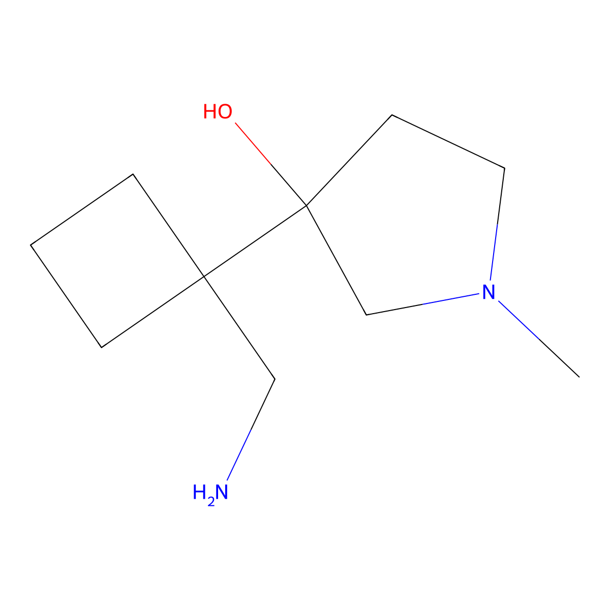 3-[1-(Aminomethyl)cyclobutyl]-1-methylpyrrolidin-3-ol molecular structure, CAS 1532759-89-9