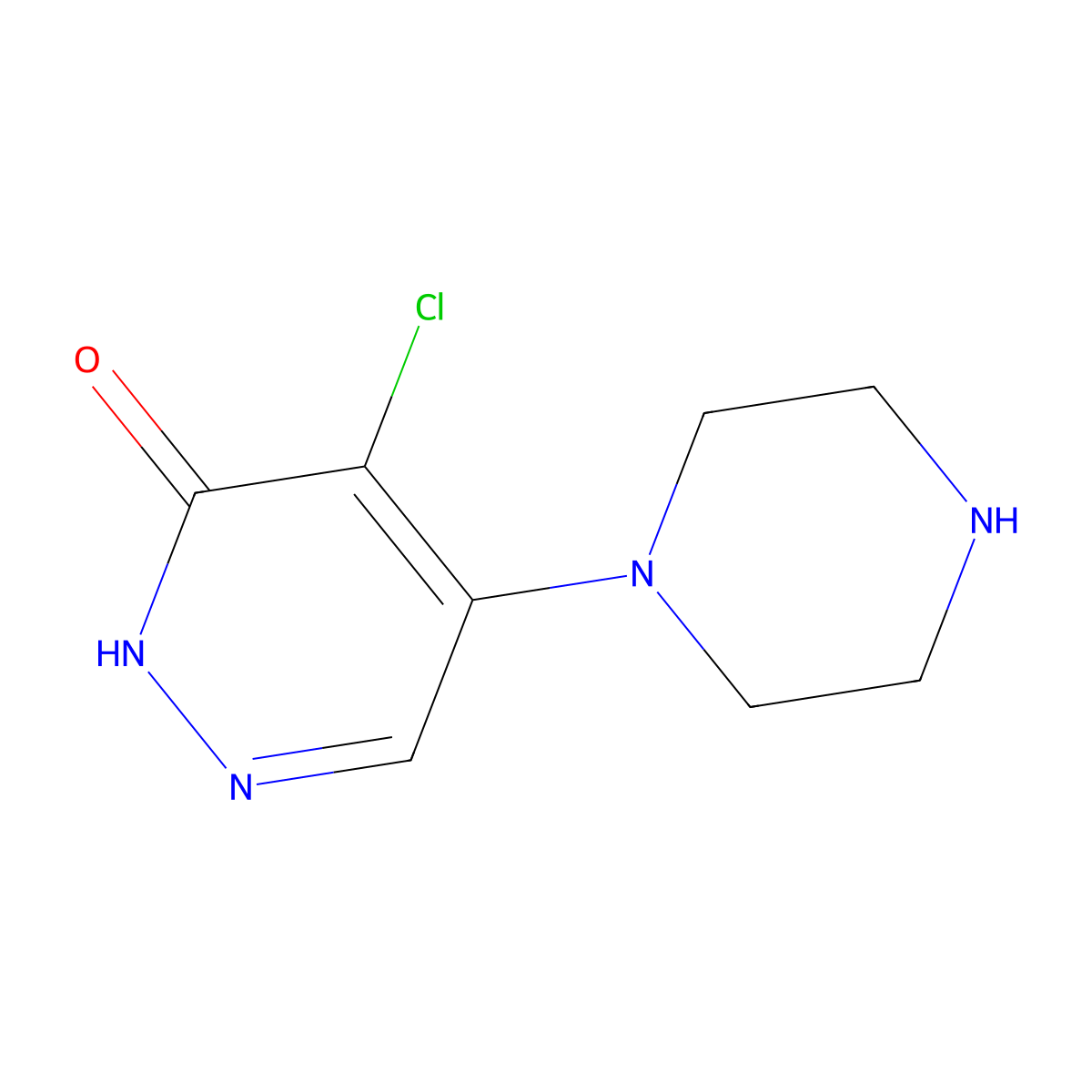 4-Chloro-5-piperazin-1-ylpyridazin-3(2H)-one molecular structure, CAS 153276-34-7