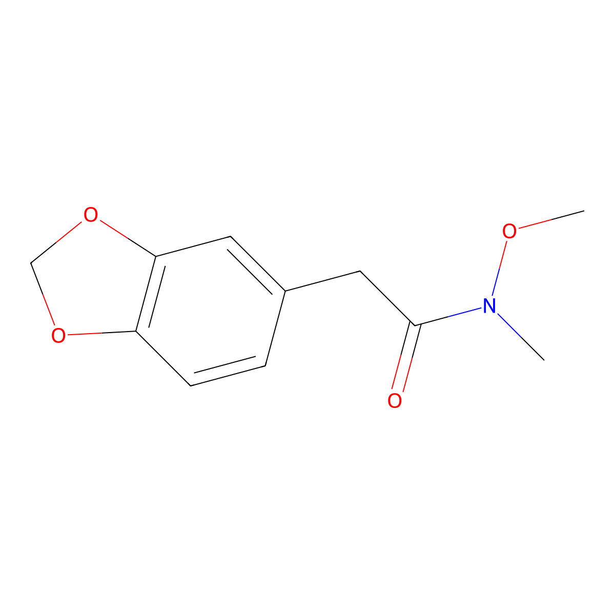2-(benzo[d][1,3]dioxol-5-yl)-N-methoxy-N-methylacetamide molecular structure, CAS 153277-41-9
