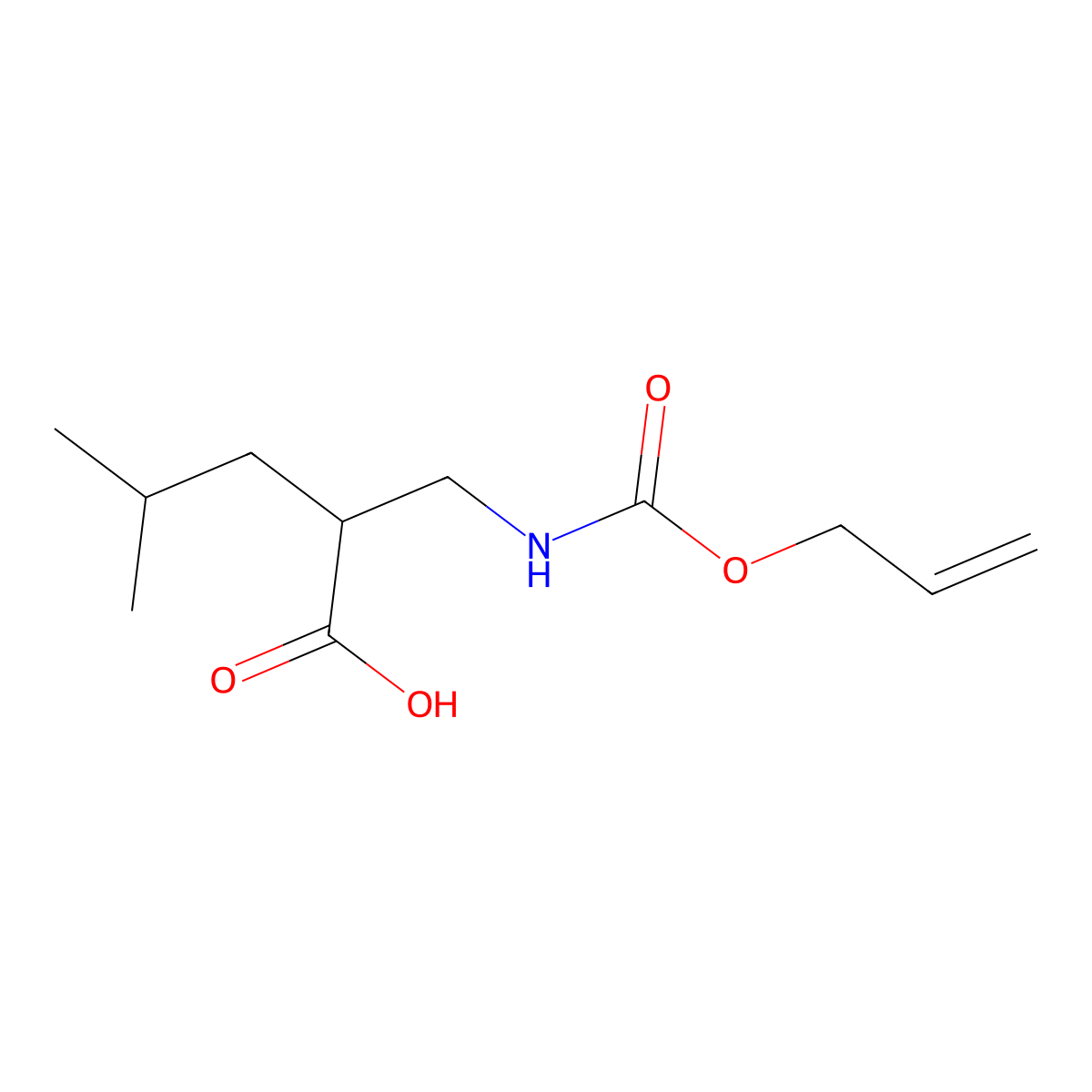4-Methyl-2-({[(prop-2-en-1-yloxy)carbonyl]amino}methyl)pentanoic acid molecular structure, CAS 1532770-59-4