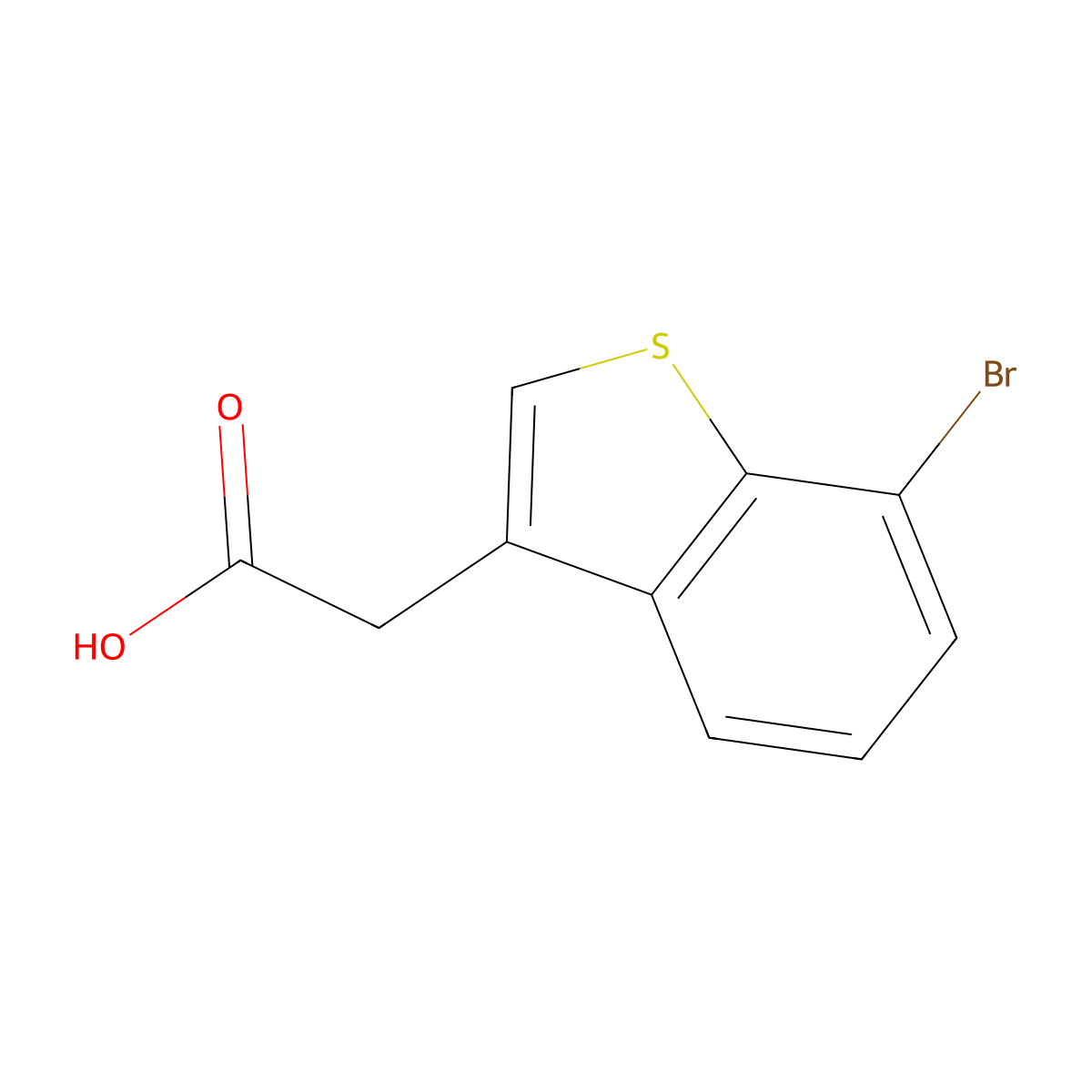 2-(7-Bromo-1-benzothiophen-3-yl)acetic acid molecular structure, CAS 1532773-99-1