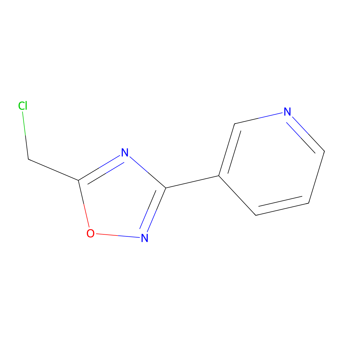 3-[5-(Chloromethyl)-1,2,4-oxadiazol-3-yl]pyridine molecular structure, CAS 15328-03-7