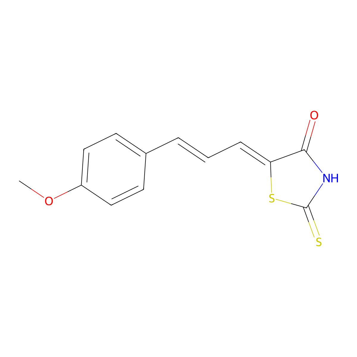 4-Thiazolidinone, 5-[3-(4-methoxyphenyl)-2-propenylidene]-2-thioxo- molecular structure, CAS 15328-92-4