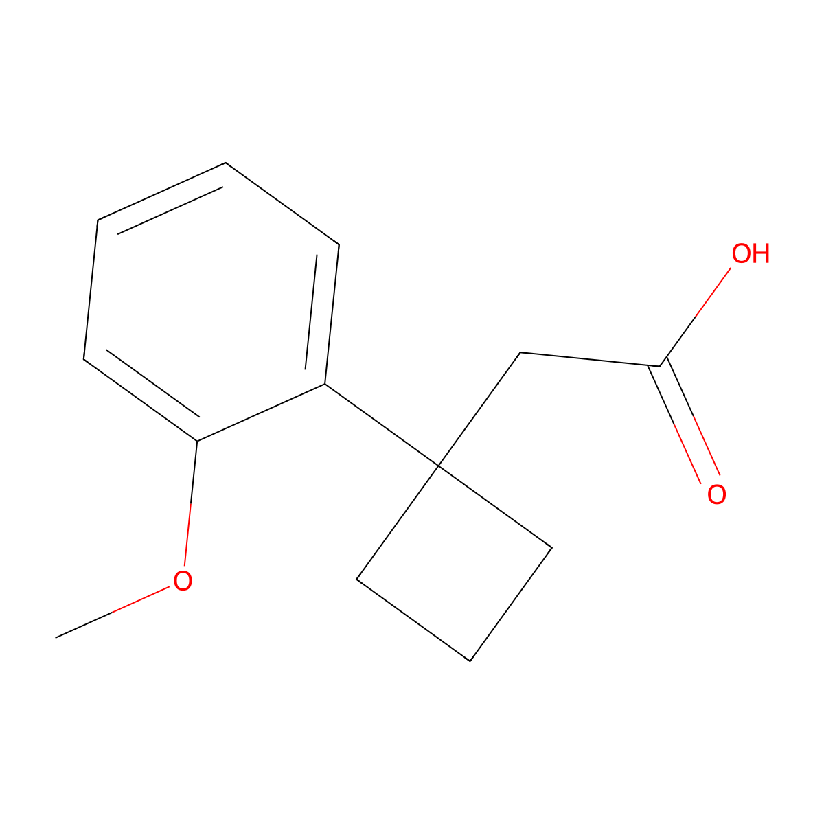 2-[1-(2-Methoxyphenyl)cyclobutyl]acetic acid molecular structure, CAS 1532841-28-3
