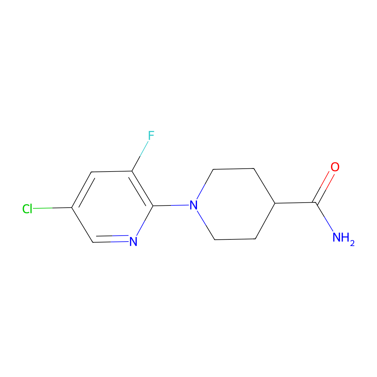 1-(5-Chloro-3-fluoropyridin-2-yl)piperidine-4-carboxamide molecular structure, CAS 1532846-42-6