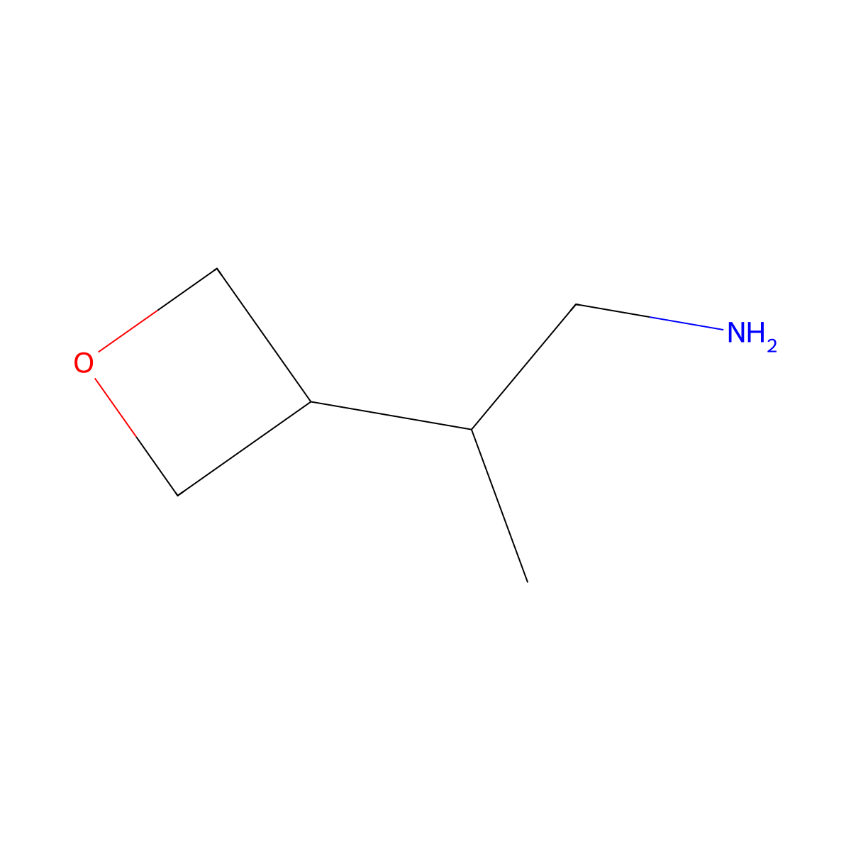 2-(Oxetan-3-yl)propan-1-amine molecular structure, CAS 1532859-20-3