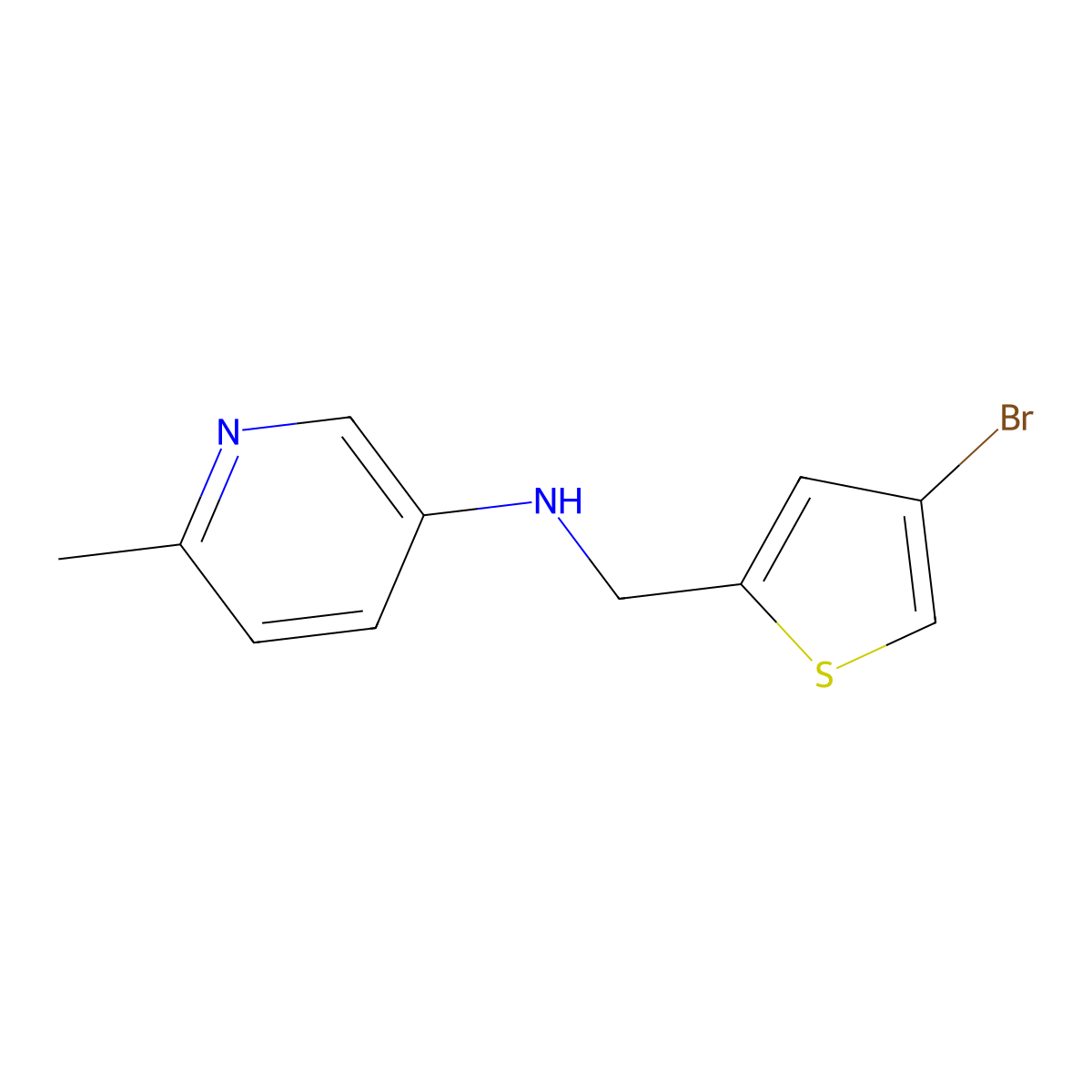 N-[(4-Bromothiophen-2-yl)methyl]-6-methylpyridin-3-amine molecular structure, CAS 1532893-17-6