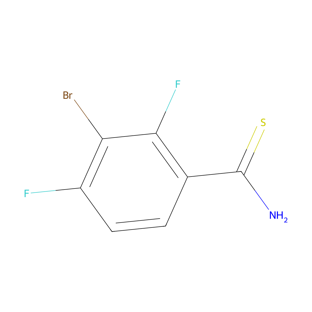3-Bromo-2,4-difluorobenzene-1-carbothioamide molecular structure, CAS 1532894-10-2