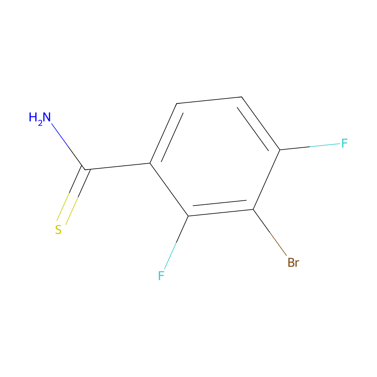 3-Bromo-2,4-difluorobenzene-1-carbothioamide molecular structure, CAS 1532894-10-2