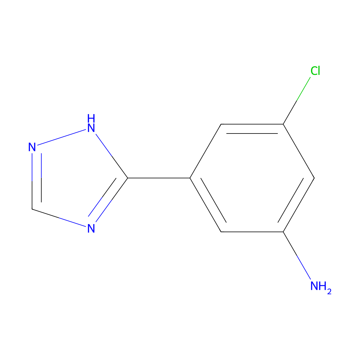 3-chloro-5-(1H-1,2,4-triazol-3-yl)aniline molecular structure, CAS 1532897-35-0