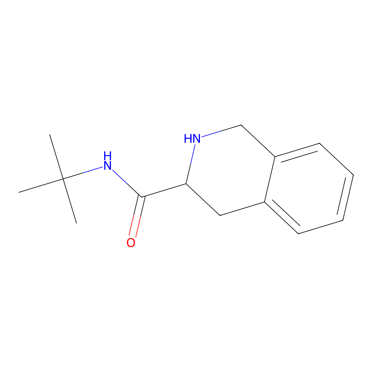 N-tert-butyl-1,2,3,4-tetrahydroisoquinoline-3-carboxamide molecular structure, CAS 153290-82-5