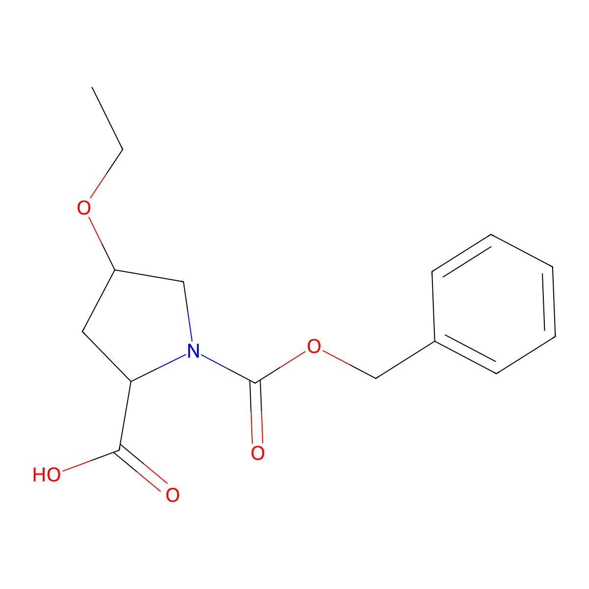 (2S,4R)-1-[(benzyloxy)carbonyl]-4-ethoxypyrrolidine-2-carboxylic acid molecular structure, CAS 153290-87-0
