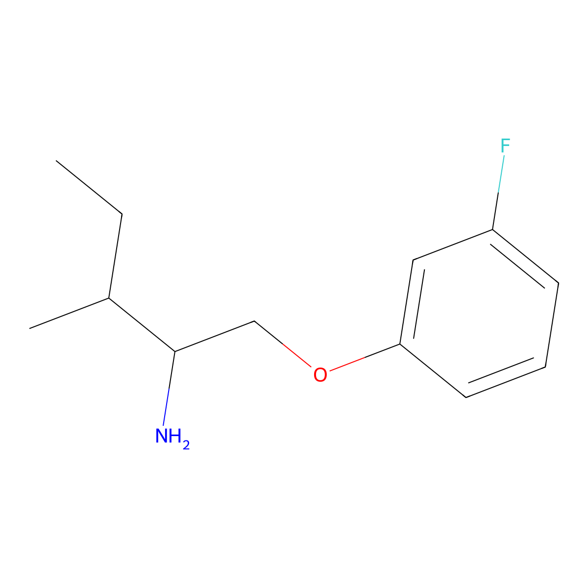1-(3-Fluorophenoxy)-3-methylpentan-2-amine molecular structure, CAS 1532913-24-8