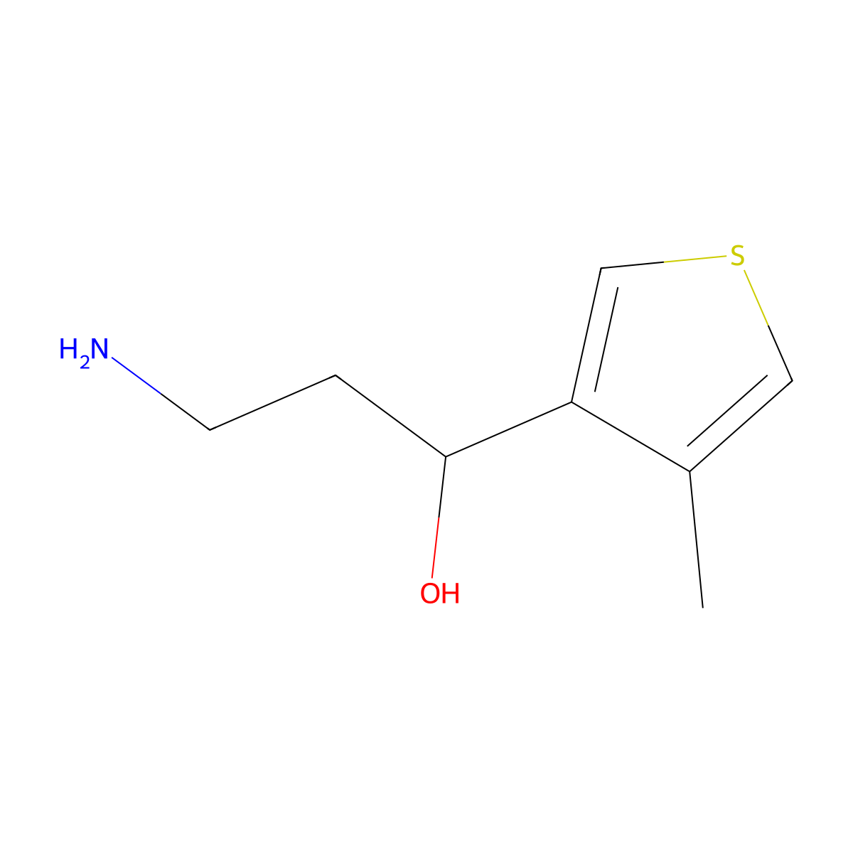 3-Amino-1-(4-methylthiophen-3-yl)propan-1-ol molecular structure, CAS 1532919-84-8