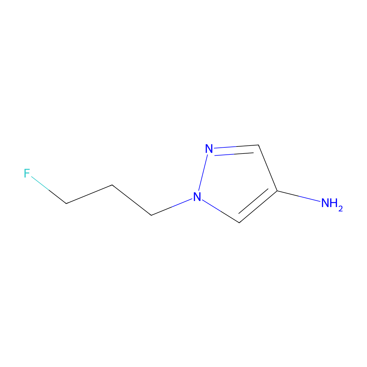1-(3-fluoropropyl)-1H-pyrazol-4-amine molecular structure, CAS 1532926-04-7