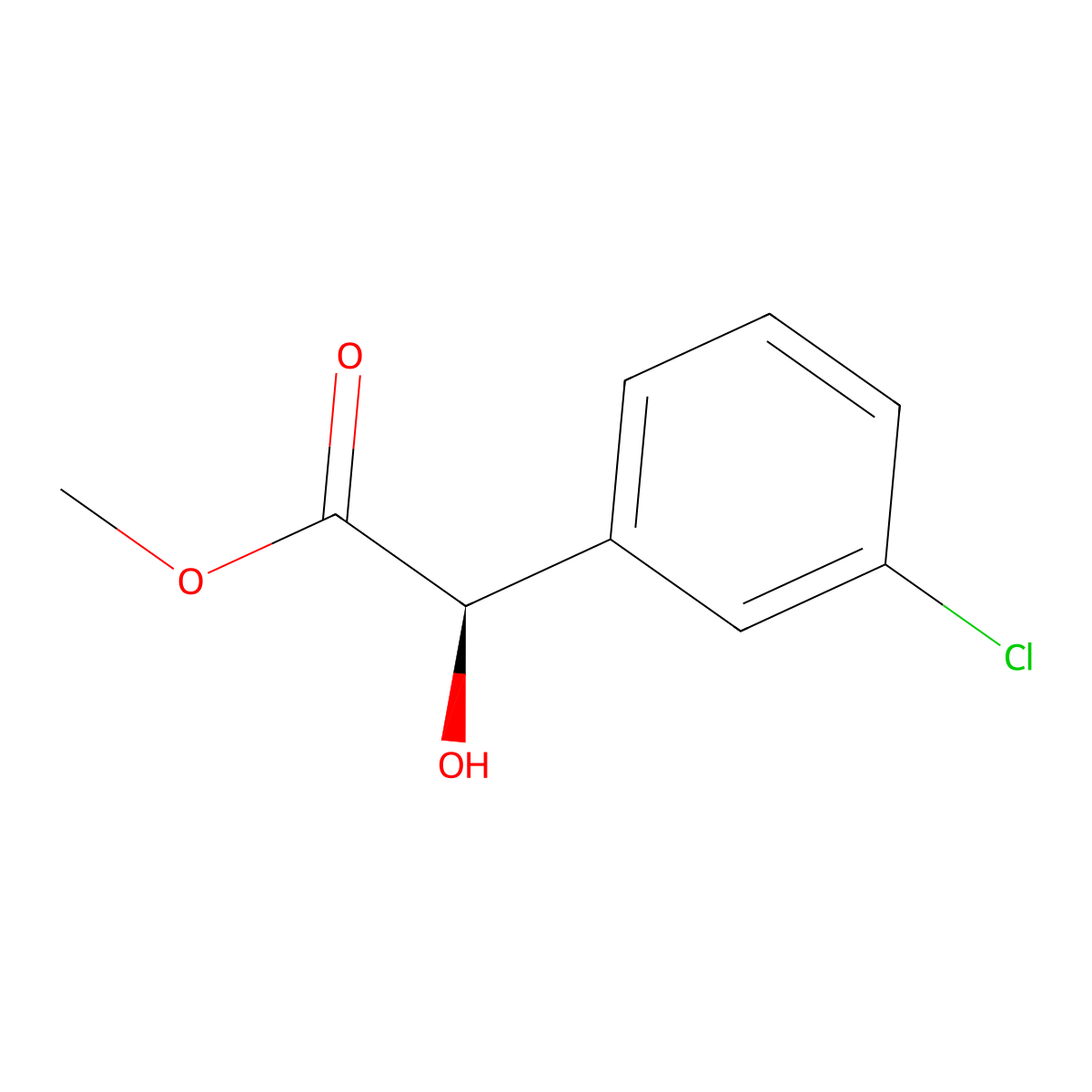 (R)-Methyl 2-(3-chlorophenyl)-2-hydroxyacetate molecular structure, CAS 153294-00-9