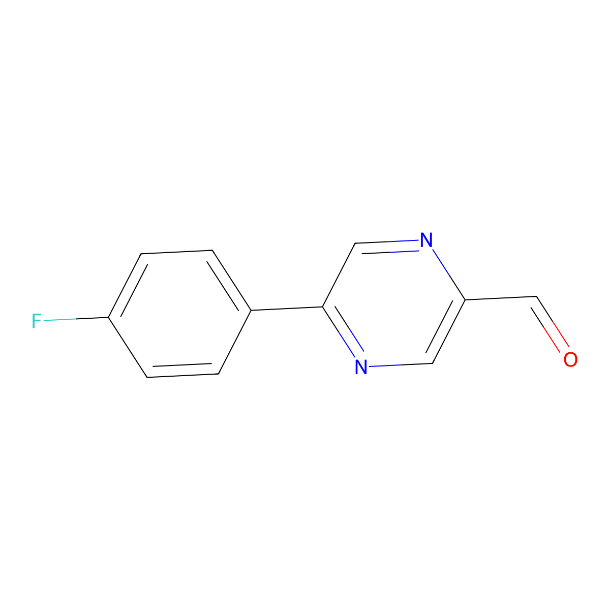 5-(4-Fluorophenyl)pyrazine-2-carbaldehyde molecular structure, CAS 153295-36-4