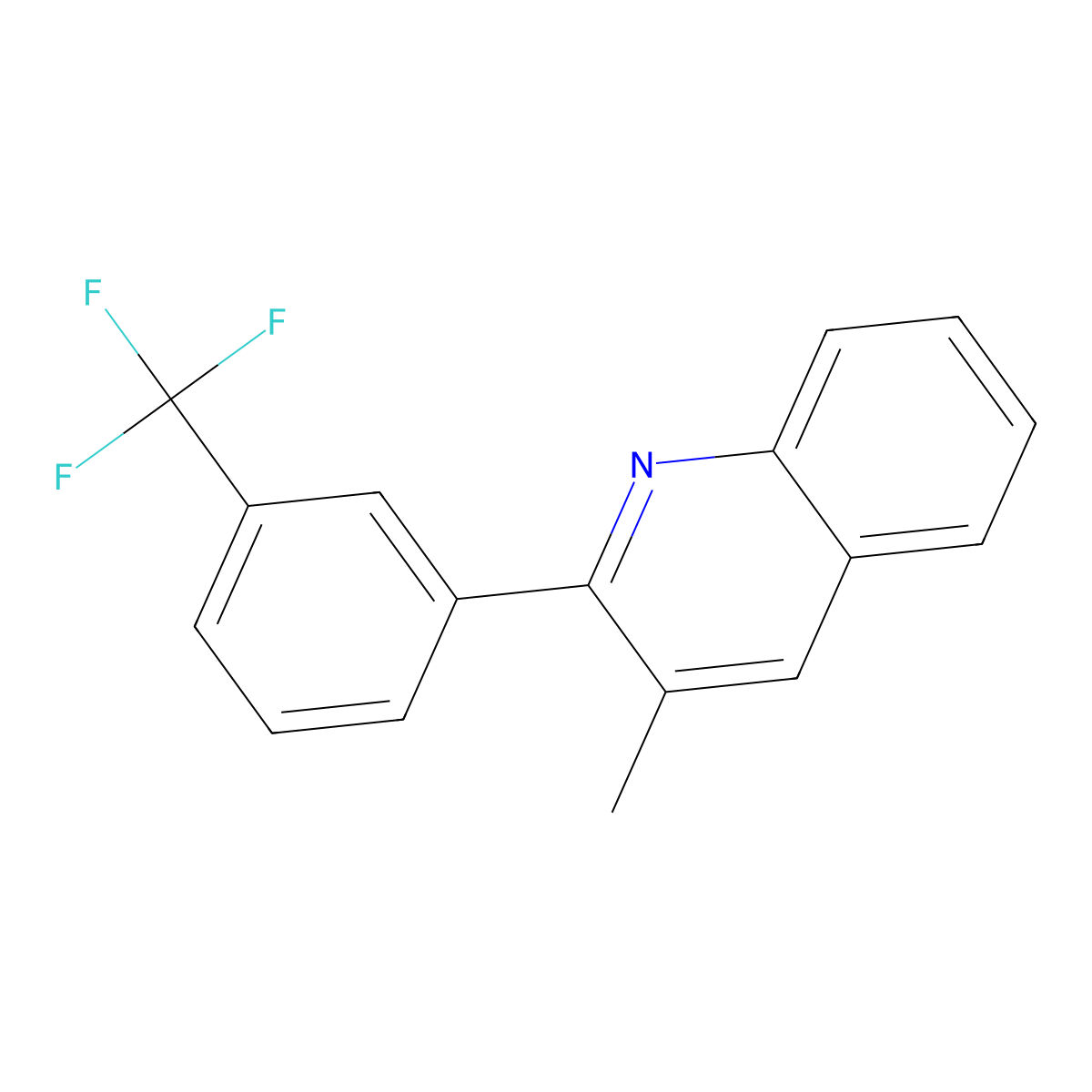 3-Methyl-2-[3-(trifluoromethyl)phenyl]quinoline molecular structure, CAS 1533-05-7