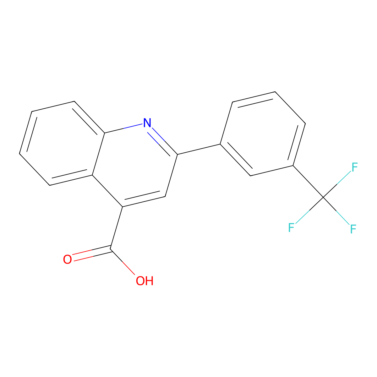 2-[3-(trifluoromethyl)phenyl]quinoline-4-carboxylic Acid molecular structure, CAS 1533-16-0
