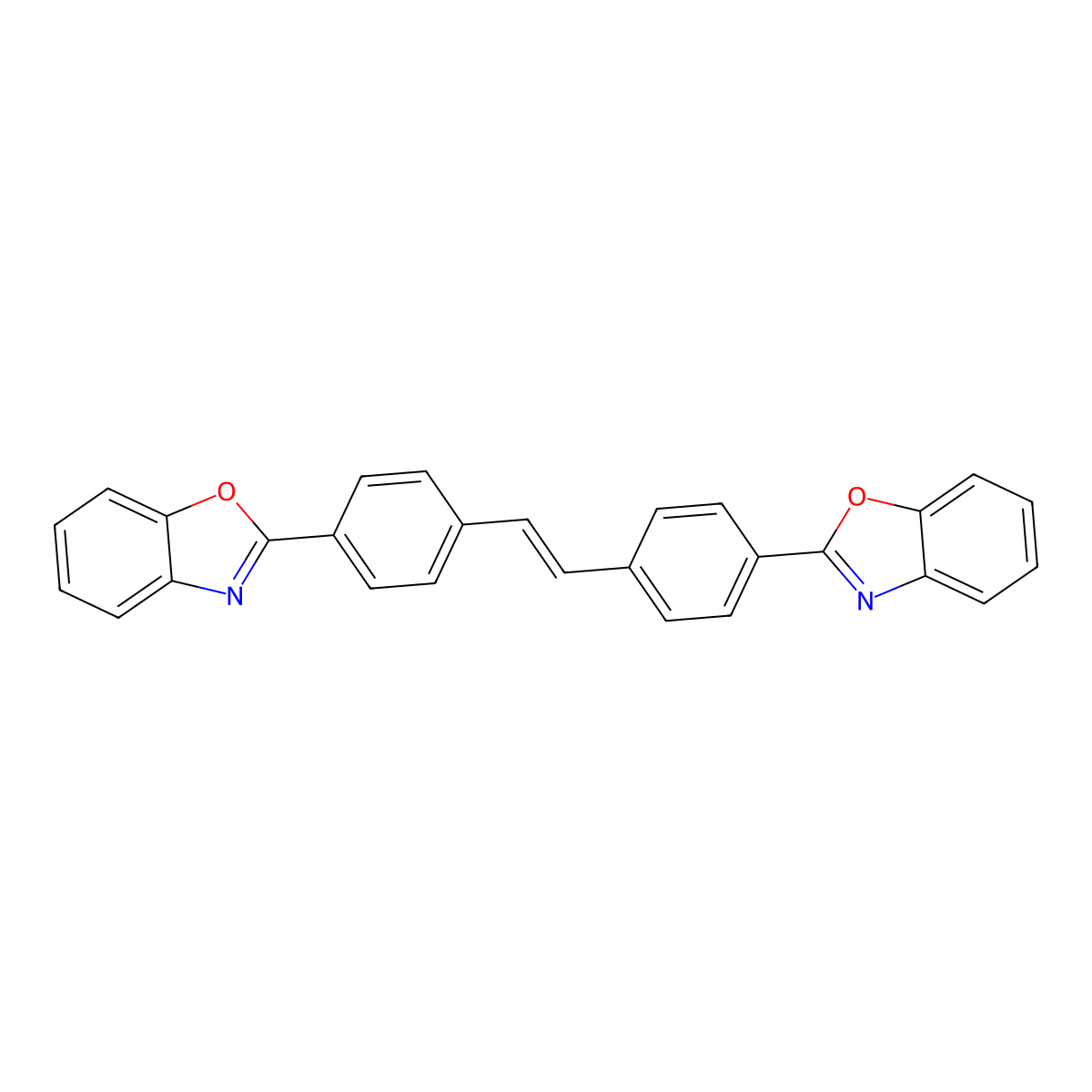 4,4'-Bis(2-benzoxazolyl)stilbene molecular structure, CAS 1533-45-5