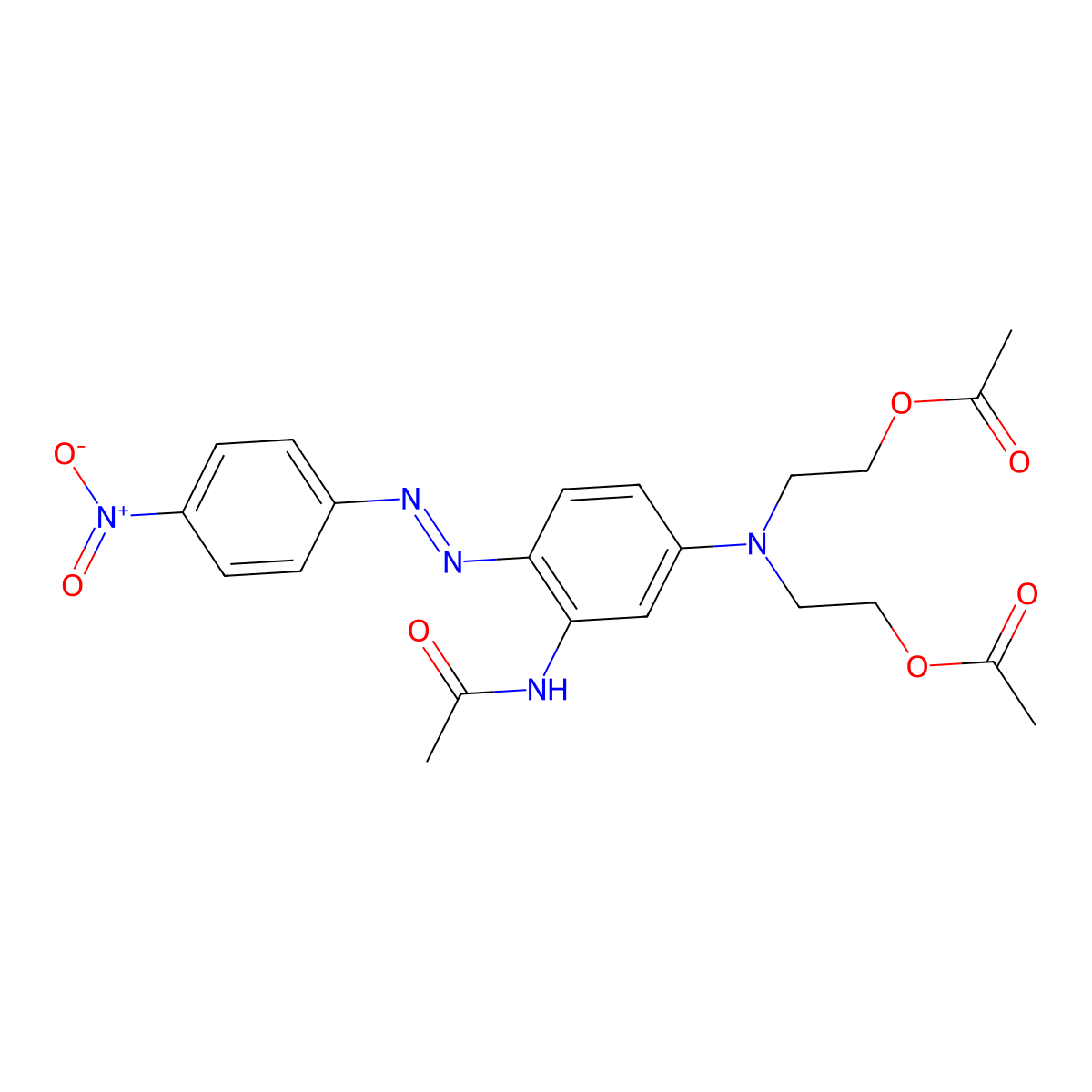 N-[5-[Bis[2-(acetyloxy)ethyl]amino]-2-[2-(4-nitrophenyl)diazenyl]phenyl]acetamide molecular structure, CAS 1533-74-0