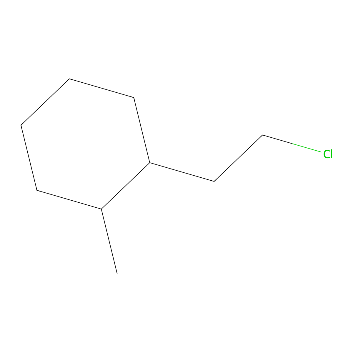 1-(2-Chloroethyl)-2-methylcyclohexane molecular structure, CAS 1533-90-0