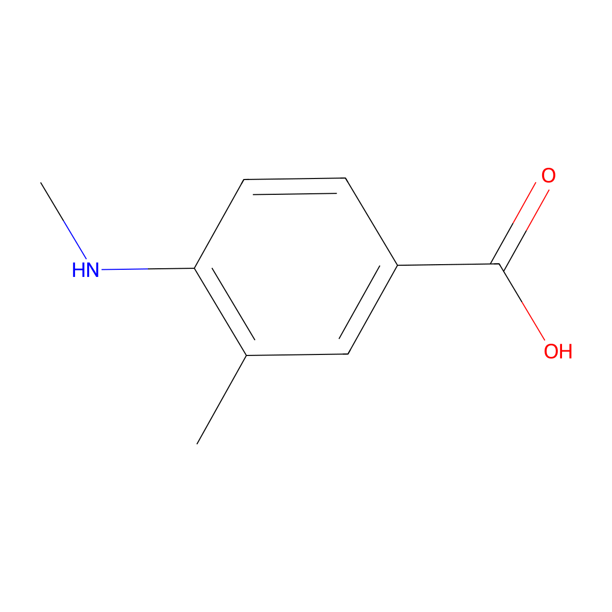 3-Methyl-4-(methylamino)benzoic acid molecular structure, CAS 153304-74-6