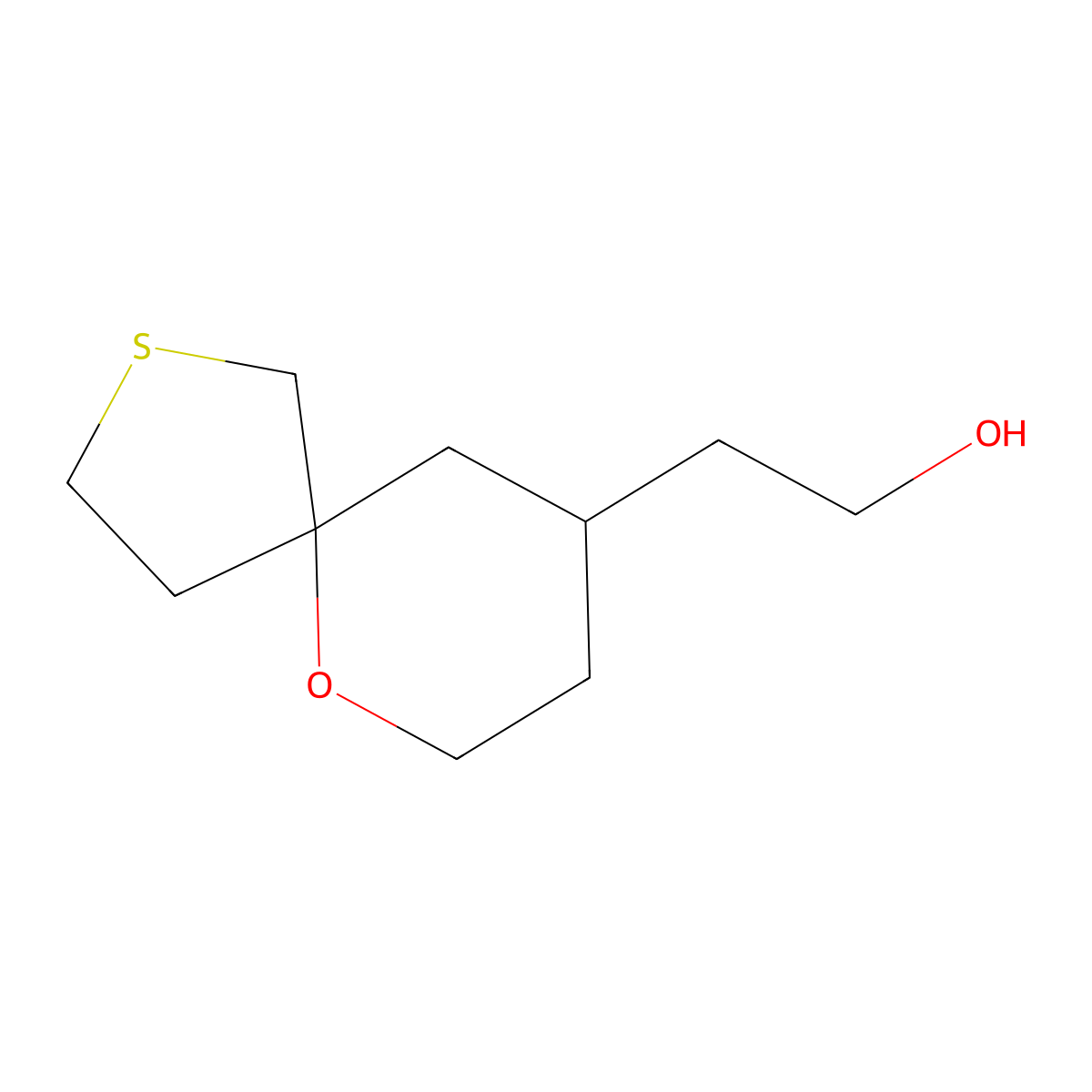 2-{6-Oxa-2-thiaspiro[4.5]decan-9-yl}ethan-1-ol molecular structure, CAS 1533042-69-1