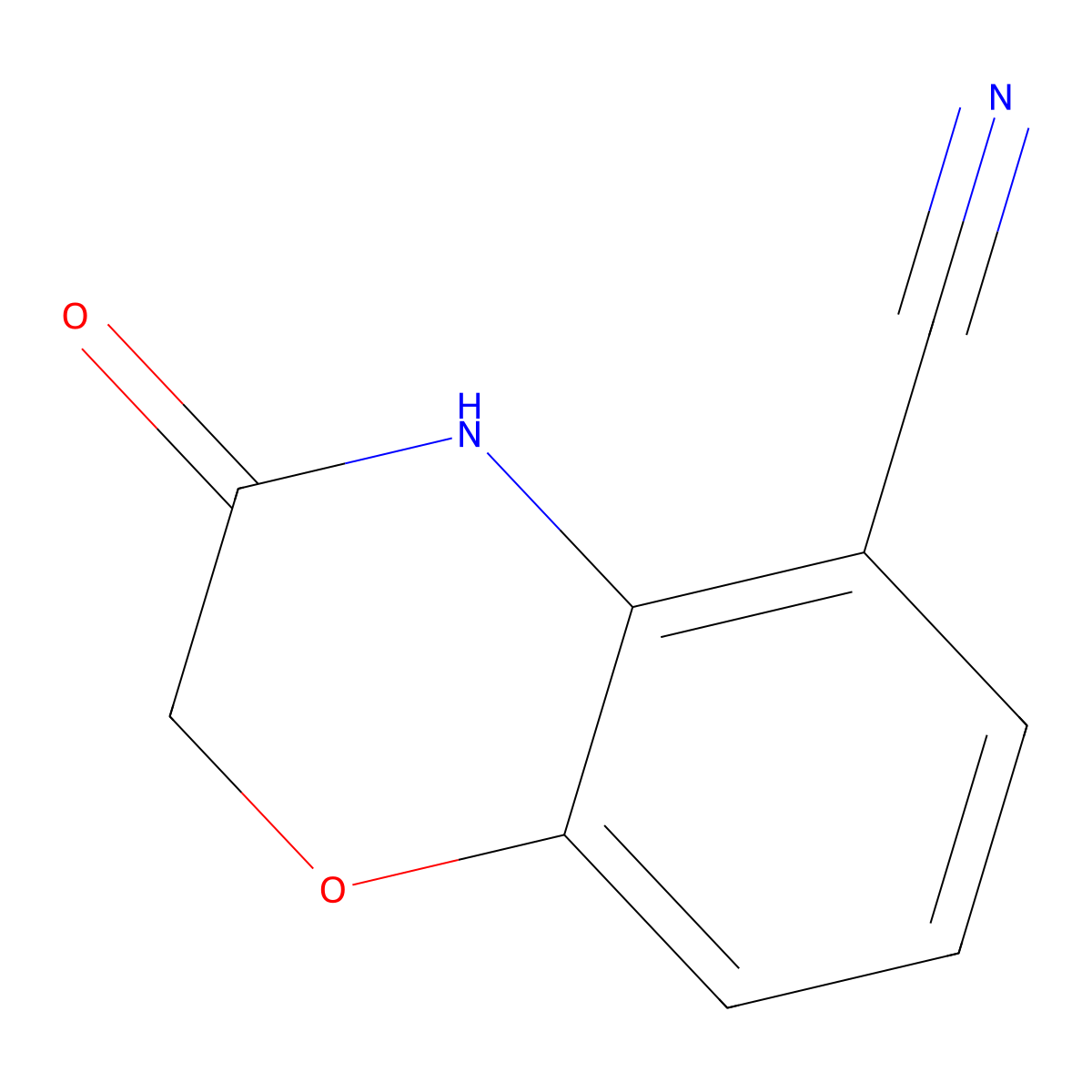 3-oxo-3,4-dihydro-2H-1,4-benzoxazine-5-carbonitrile molecular structure, CAS 1533054-83-9