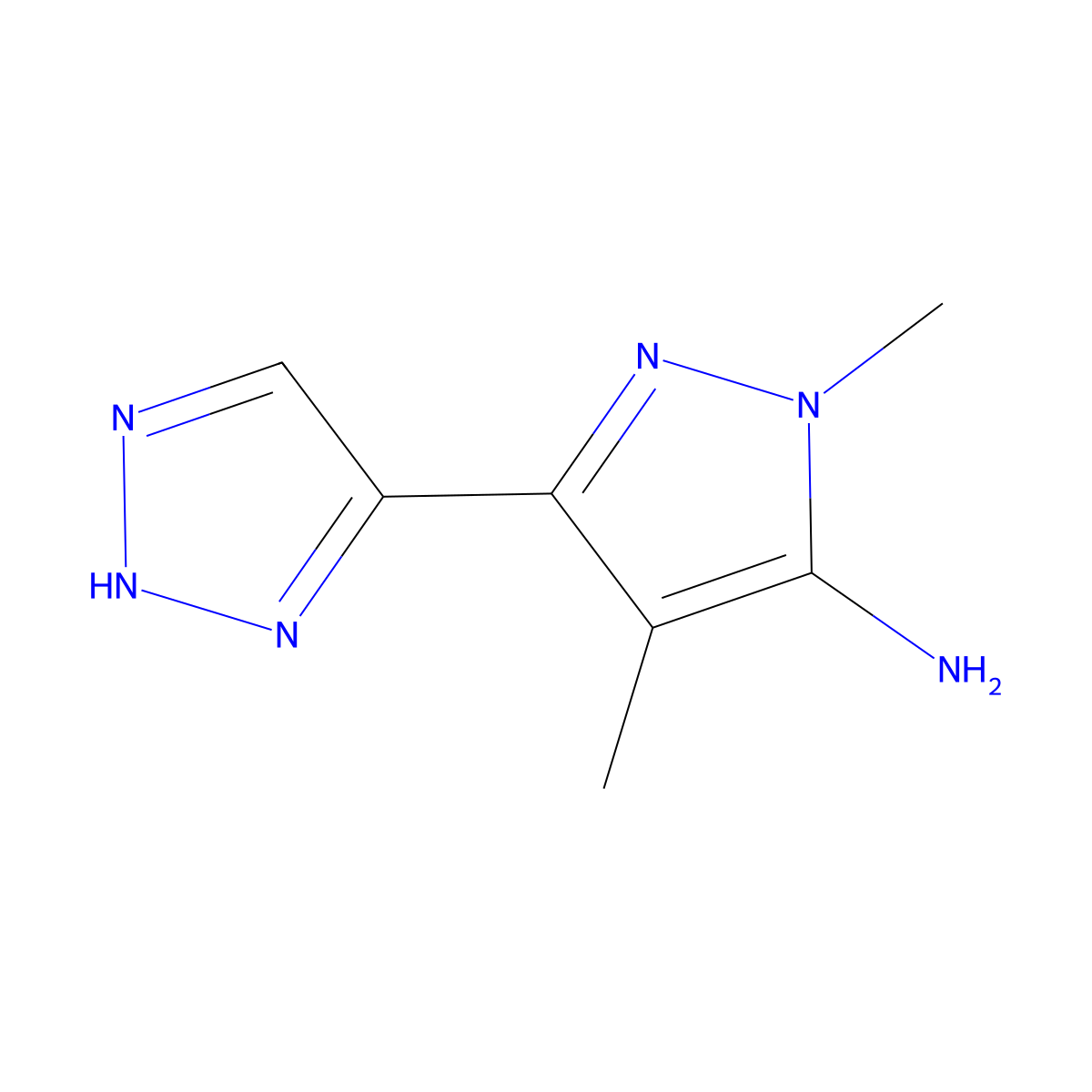 1,4-Dimethyl-3-(1H-1,2,3-triazol-4-YL)-1H-pyrazol-5-amine molecular structure, CAS 1533072-60-4
