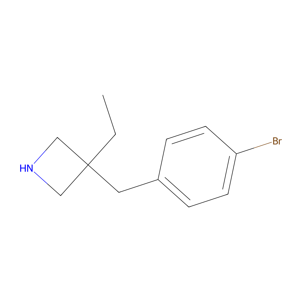3-[(4-Bromophenyl)methyl]-3-ethylazetidine molecular structure, CAS 1533078-43-1