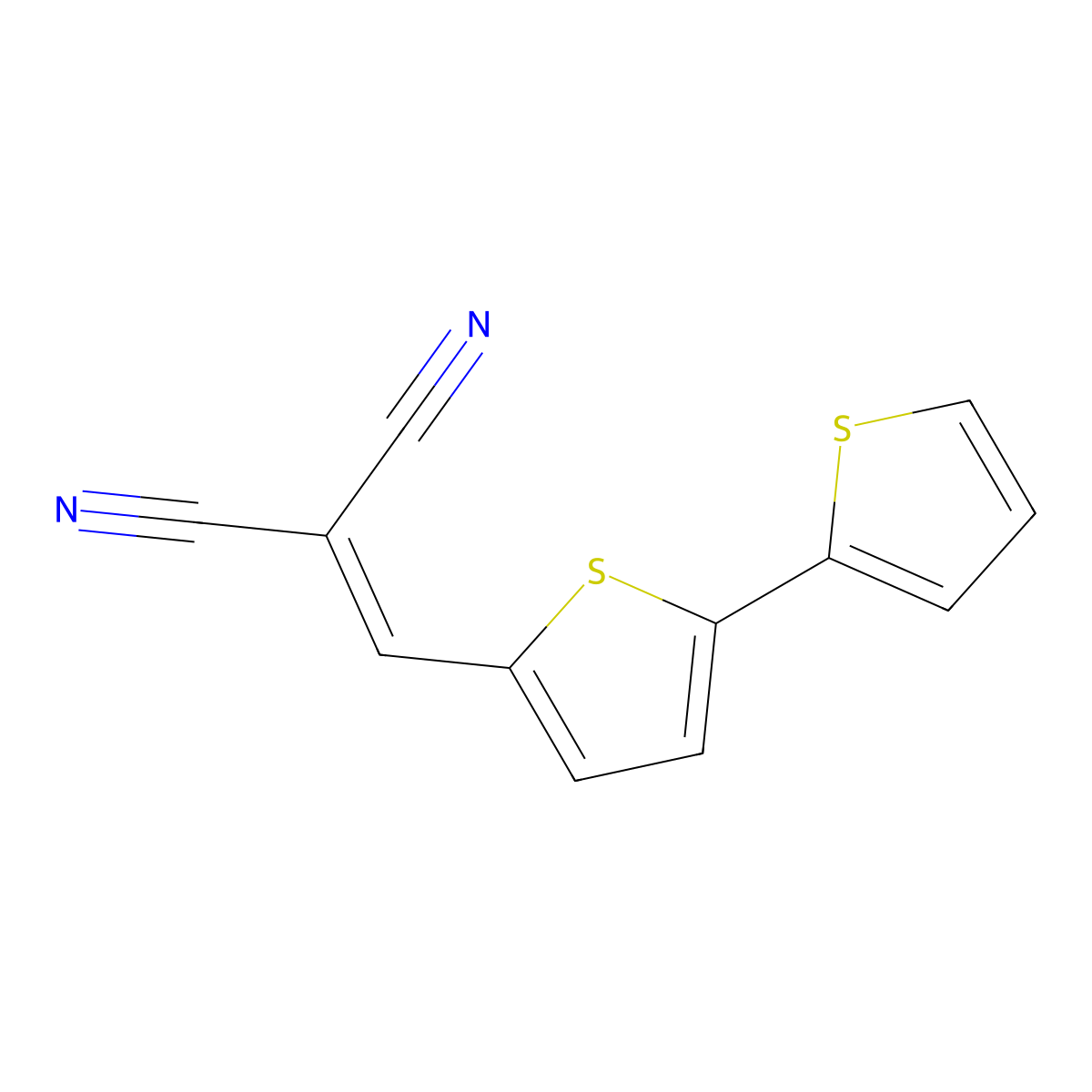 2-(2,2'-Bithiophen-5-ylmethylene)malononitrile molecular structure, CAS 153308-35-1
