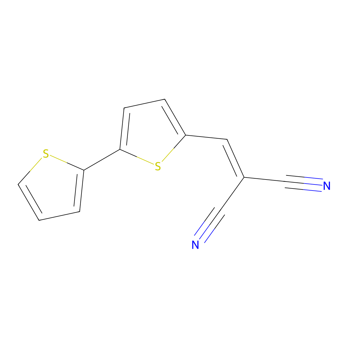 2-(2,2'-Bithiophen-5-ylmethylene)malononitrile molecular structure, CAS 153308-35-1