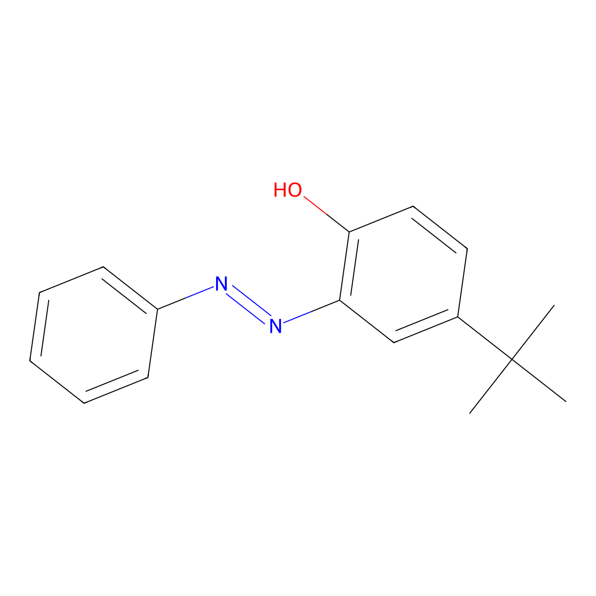 4-tert-butyl-2-[(E)-phenyldiazenyl]phenol molecular structure, CAS 15331-61-0