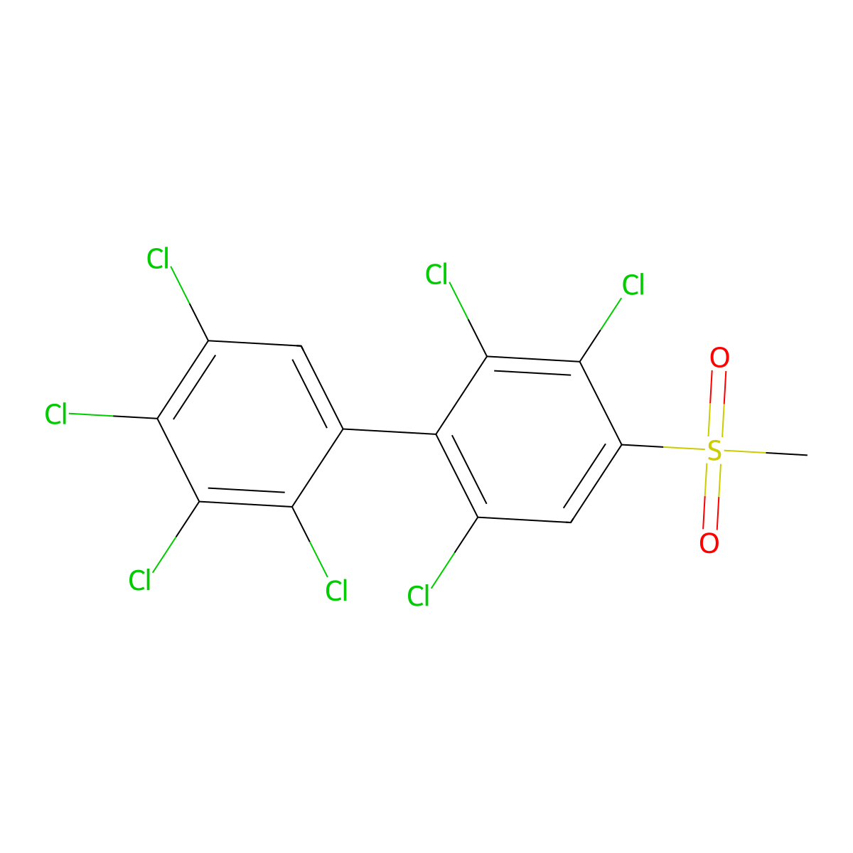 4-Methylsulfonyl-2,2',3',4',5,5',6-heptachlorobiphenyl molecular structure, CAS 153310-30-6
