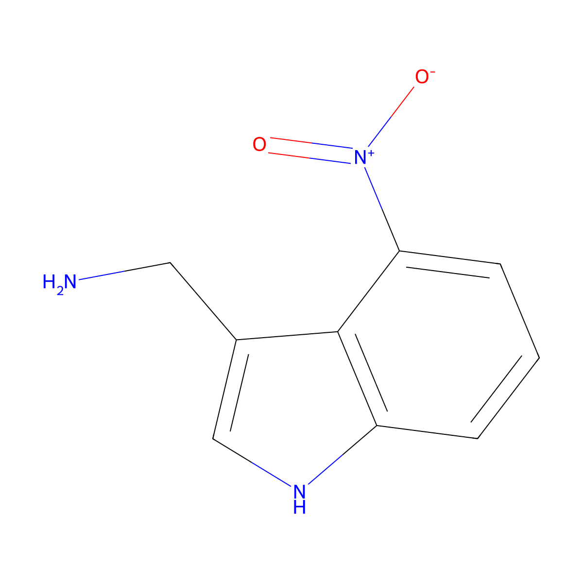 1-(4-Nitro-1h-indol-3-yl)methanamine molecular structure, CAS 153310-50-0