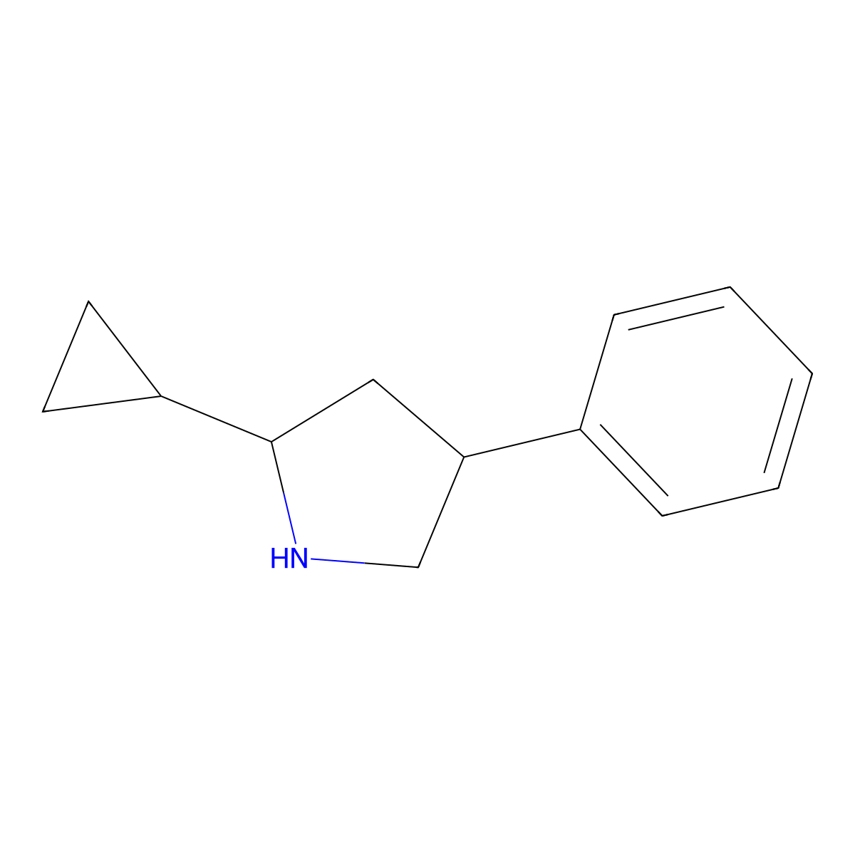 2-Cyclopropyl-4-phenylpyrrolidine molecular structure, CAS 1533107-22-0