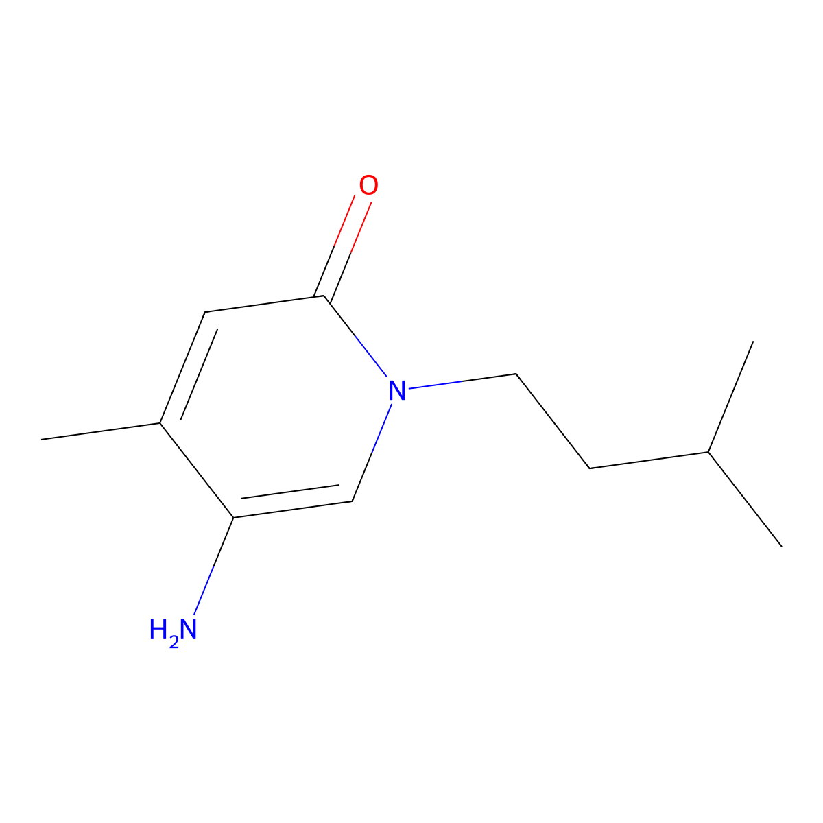 5-Amino-4-methyl-1-(3-methylbutyl)-1,2-dihydropyridin-2-one molecular structure, CAS 1533116-51-6