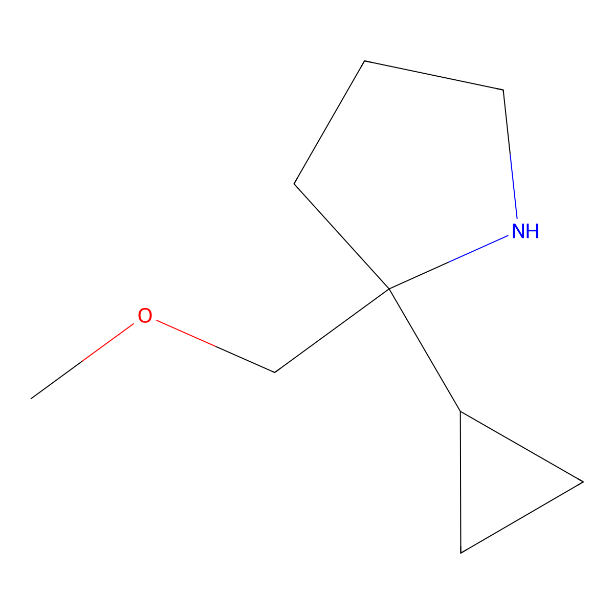2-Cyclopropyl-2-(methoxymethyl)pyrrolidine molecular structure, CAS 1533138-13-4
