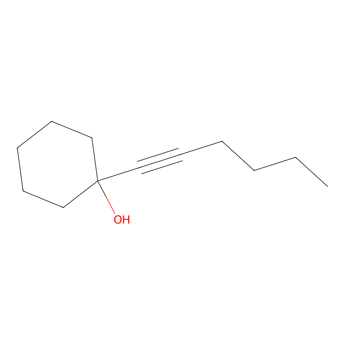 1-(Hex-1-yn-1-yl)cyclohexan-1-ol molecular structure, CAS 15332-33-9