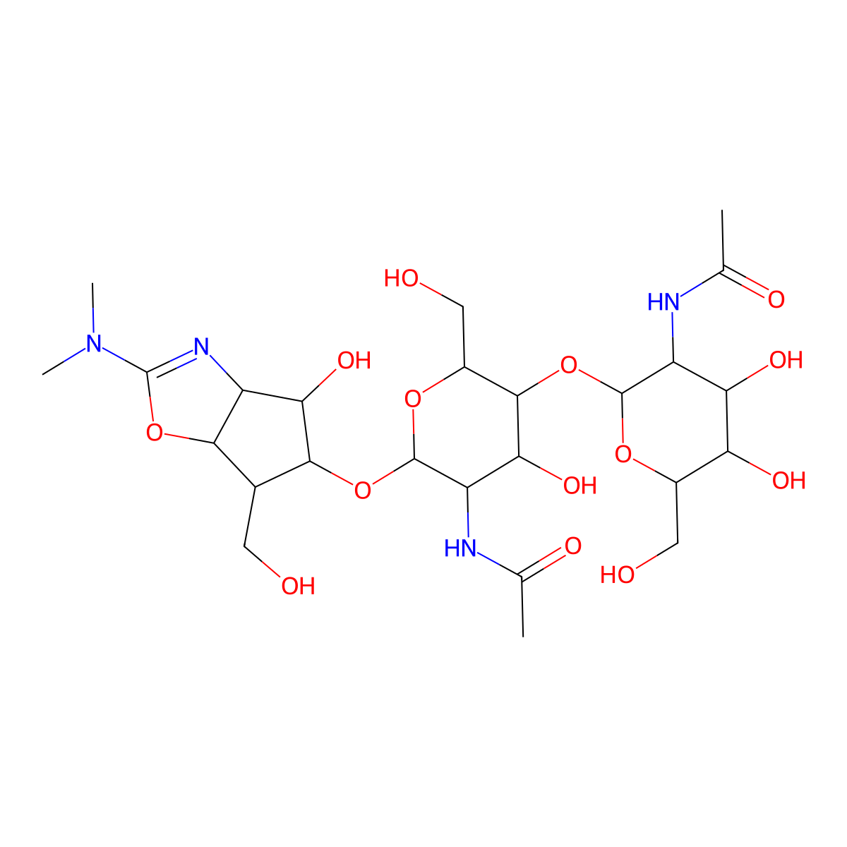 N,N'-diacetylchitobiosyl allosamizoline molecular structure, CAS 153322-50-0