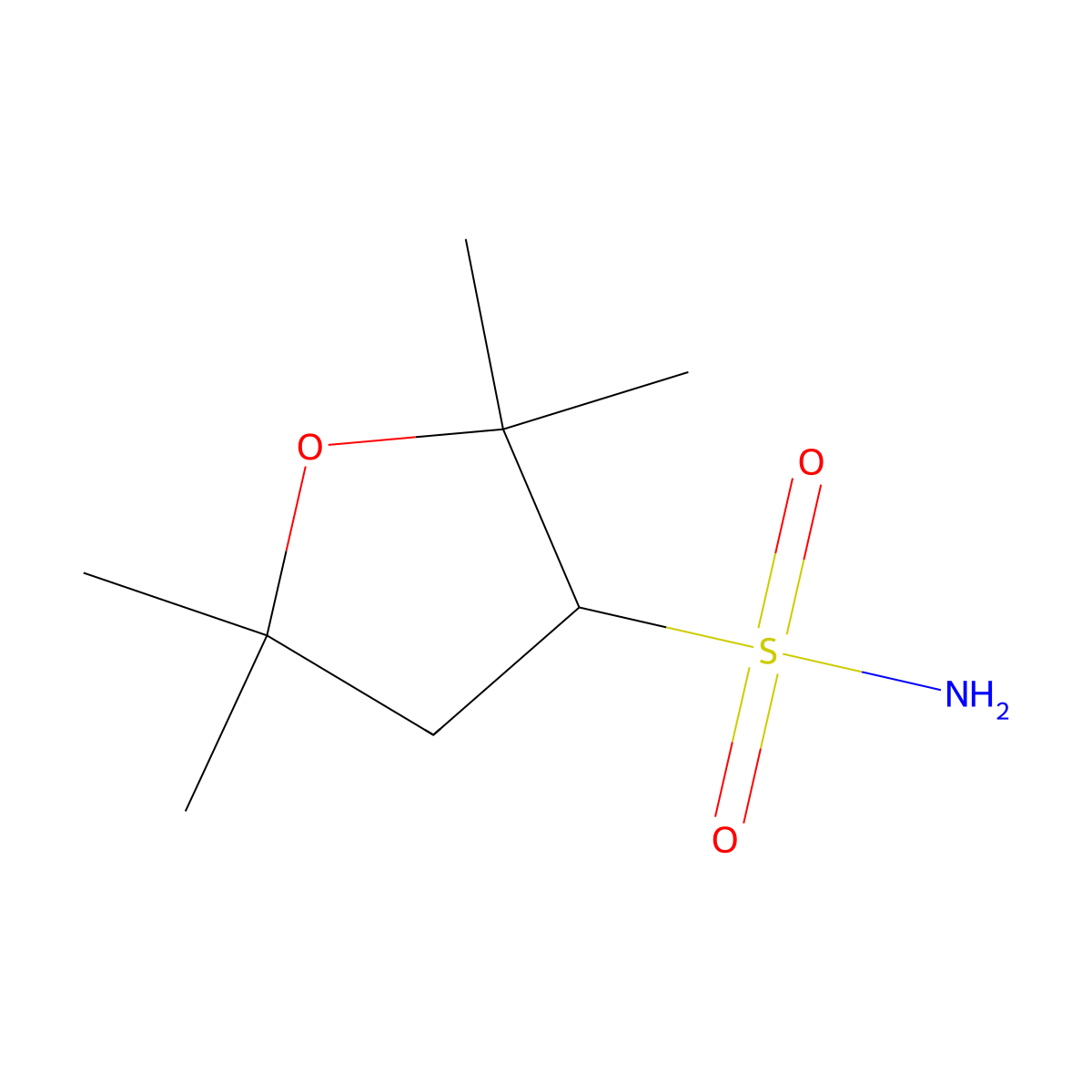 2,2,5,5-Tetramethyloxolane-3-sulfonamide molecular structure, CAS 1533236-54-2