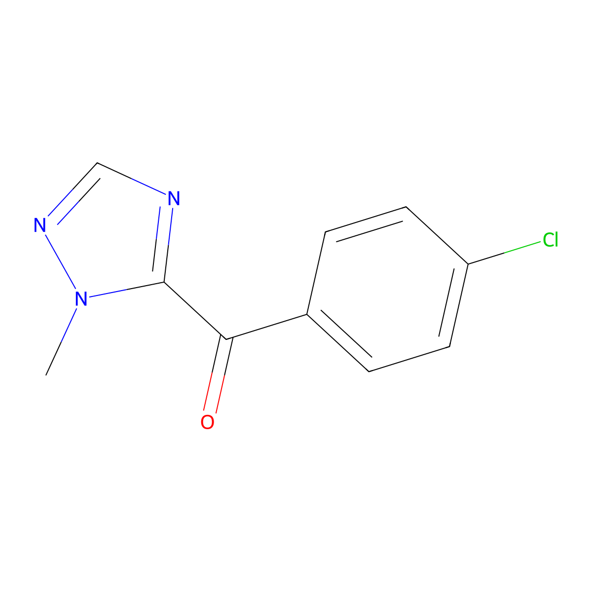(4-chlorophenyl)(1-methyl-1H-1,2,4-triazol-5-yl)methanone molecular structure, CAS 153334-22-6