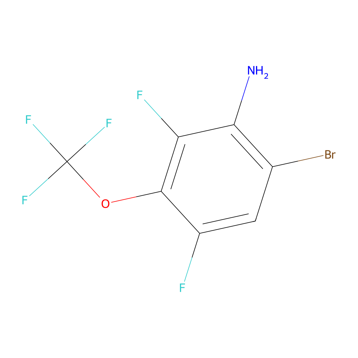6-Bromo-2,4-difluoro-3-(trifluoromethoxy)benzenamine molecular structure, CAS 153338-25-1