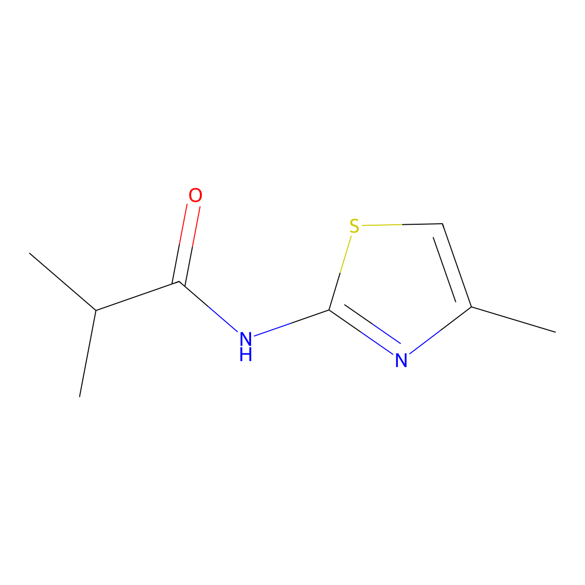 2-methyl-N-(4-methyl-1,3-thiazol-2-yl)propanamide molecular structure, CAS 153339-76-5