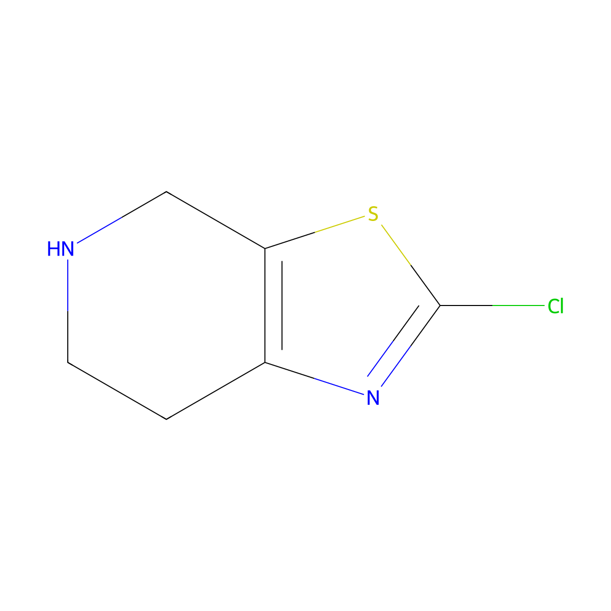 2-Chloro-4,5,6,7-tetrahydrothiazolo[5,4-c]pyridine molecular structure, CAS 153341-58-3