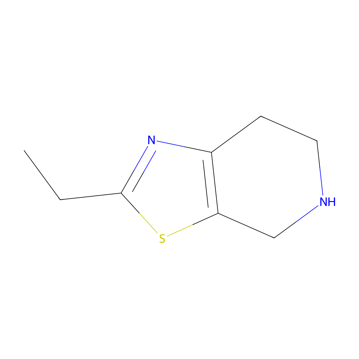 2-Ethyl-4,5,6,7-tetrahydrothiazolo[5,4-c]pyridine molecular structure, CAS 153341-59-4