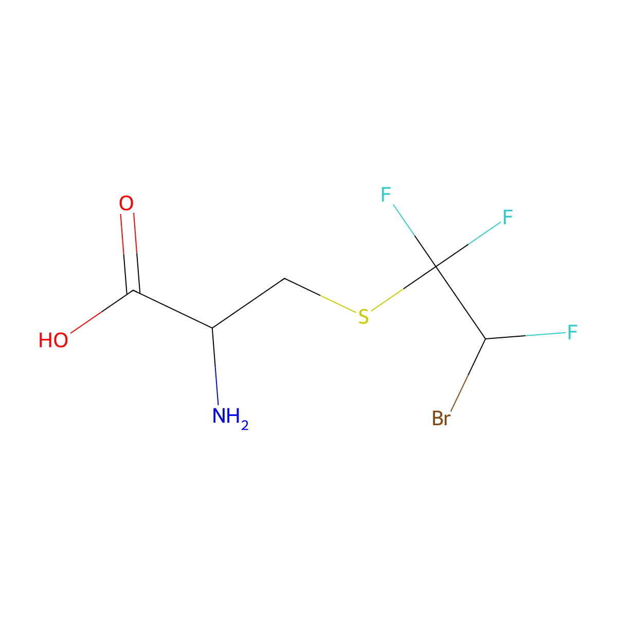 S-(2-Bromo-1,1,2-trifluoroethyl)-L-cysteine molecular structure, CAS 153342-07-5
